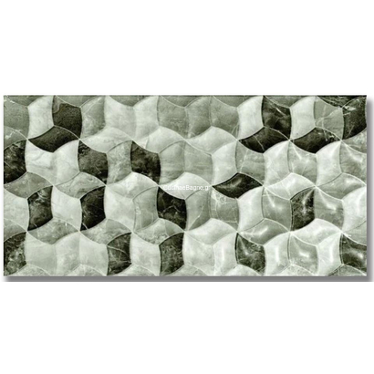 Rhodes Fan Marengo 25x50 Πλακάκι Τοίχου Γκρι Decor Γυαλιστερό Α' ποιότητας