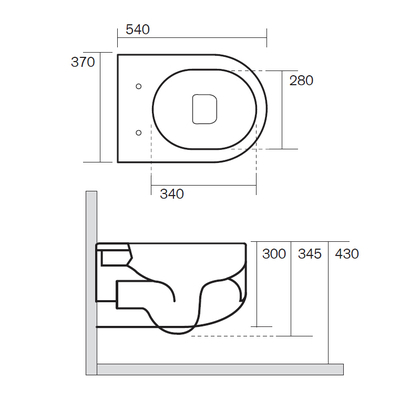 Kerasan Flo Norim 54x37 Λεκάνη Κρεμαστή 311101