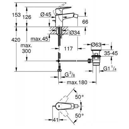Grohe Bauedge New 23331 001 Μπαταρία Μπιντέ