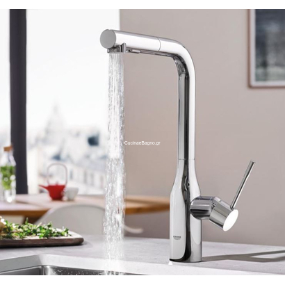 Grohe Essence New L 30270AL0 Brushed Hard Graphite Μπαταρία Κουζίνας Ντους Με Διακόπτη Αλλαγής
