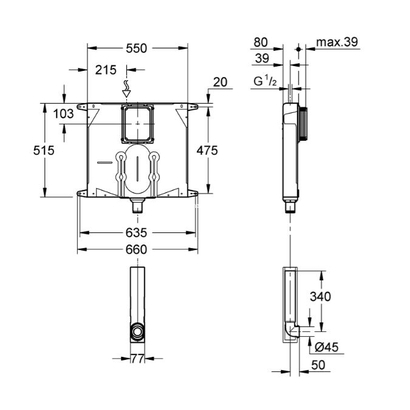 Grohe 38863000 Καζανάκι Εντοιχιζόμενο Για I Τούβλο