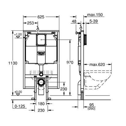 Grohe Καζανάκι 38994 000 Εντοιχιζόμενο Με Πλαίσιο Γυψοσανίδας