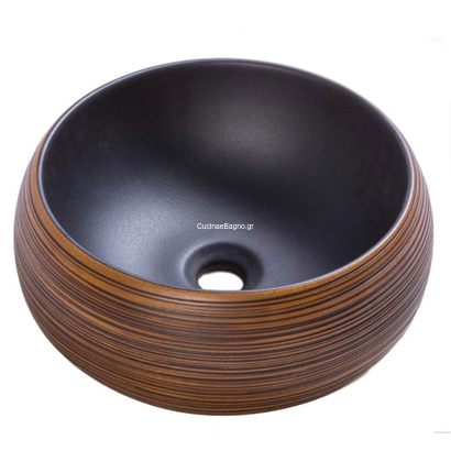 GLORIA 35x35 Zagora Νιπτήρας Επιτραπέζιος Sagre Brown-Mat Black 72-2034
