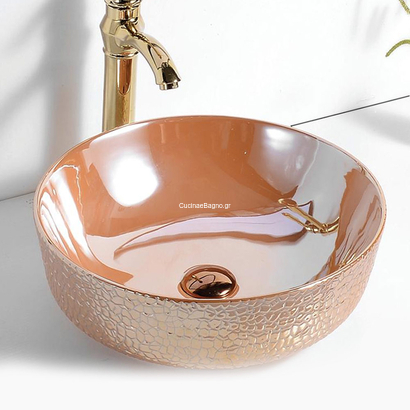 GLORIA Solante-5 42x42 Νιπτήρας Επιτραπέζιος Gold Champagne 82-8428