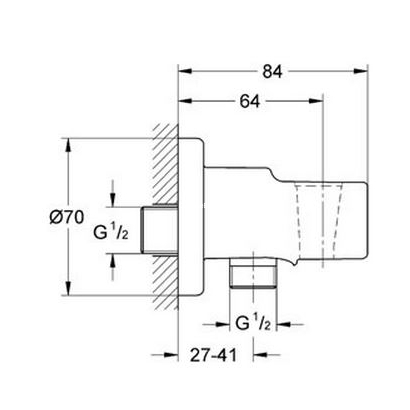 Moon Shower Στήριγμα & Παροχή Black Matt Για Μπαταρίες Εντοιχισμού Μαύρο 45213 MB