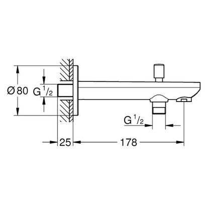 Grohe 13390000 Εκροή Bau 17,8 cm