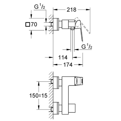 Grohe Eurocube 23145000 Χρωμέ Σώμα ντουζιέρας