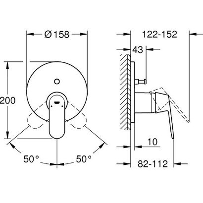 Grohe Eurosmart Cosmopolitan 24045000 Εξωτερικό Μέρος Μίκτη 2 Ροών