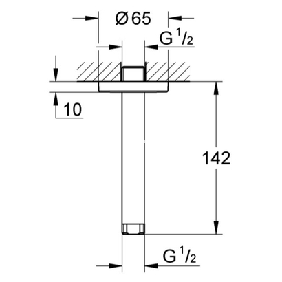 Grohe 28724000 Rainshower 14,2 cm Βραχίονας Οροφής