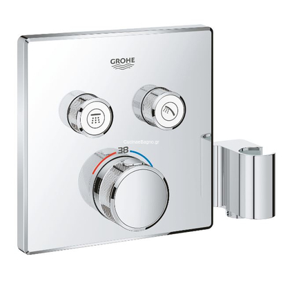 Grohe Grohtherm SmartControl 29125000 Θερμοστατική Μπαταρία Εντοιχισμού 2 Ροών Με Στήριγμα