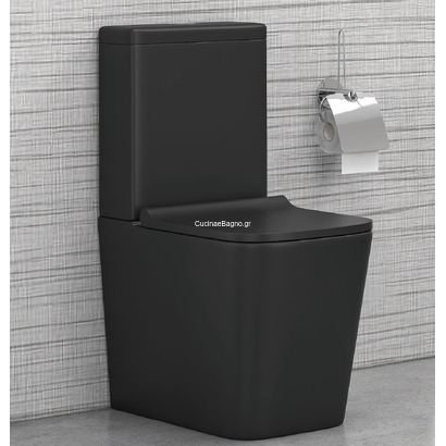 Karag IOS BLACK MATT BTW Λεκάνη Με Καζανάκι 60,5cm 2175A-RMB