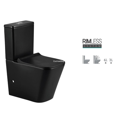 Karag IOS BLACK MATT BTW Λεκάνη Με Καζανάκι 60,5cm 2175A-RMB