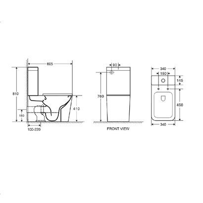 Karag IOS BLACK MATT BTW Λεκάνη Με Καζανάκι 60,5cm 2175A-RMB
