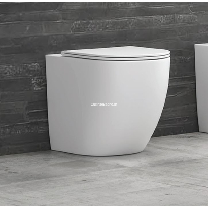 Karag MILOS Bianco Opaco Rimless Λεκάνη Δαπέδου 57 cm LT-2141D-RMW