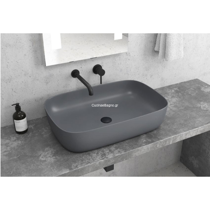 Karag LT 2143-PMDG GREY MATT MILOS 60x39 Νιπτήρας Επιτραπέζιος Γκρί Ματ