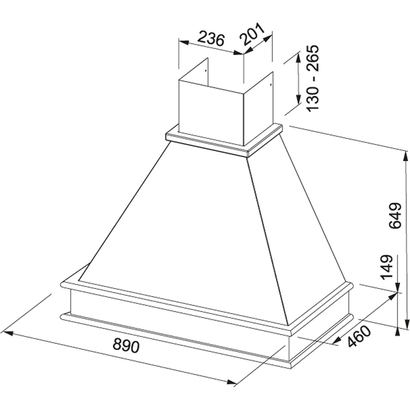 Franke COUNTRY FCL 90 NF Επιτοίχια Καμινάδα 321.0693.756