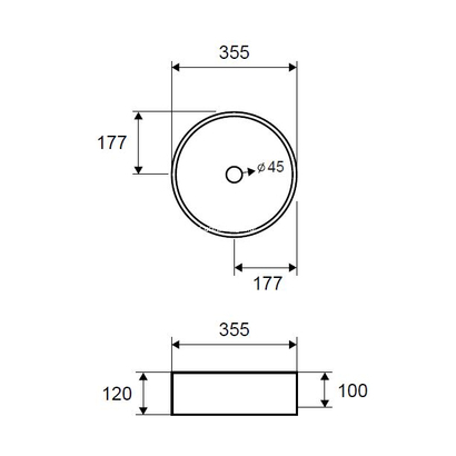 Karag LT 3134-ΜMW MATT WHITE 35x35 Νιπτήρας Επιτραπέζιος