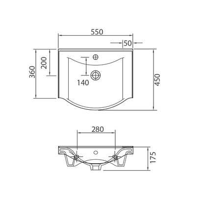 Karag BASIC 7055 55x45 Νιπτήρας Επίπλου & Κρεμαστός