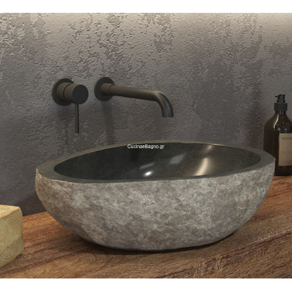 Karag RIVER STONE NRS3 GREY 40-45x15 Νιπτήρας Πέτρινος Επιτραπέζιος