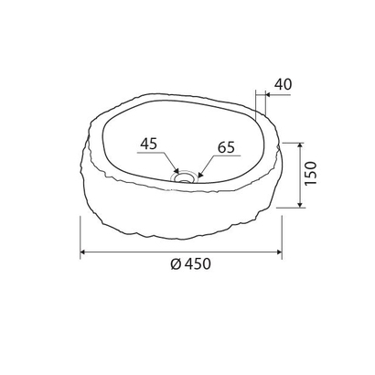 Karag RIVER STONE NRS3 GREY 40-45x15 Νιπτήρας Πέτρινος Επιτραπέζιος