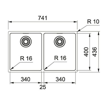 Franke Maris MRX 220-34-34 Νεροχύτης Inox 74x43 127.0525.281