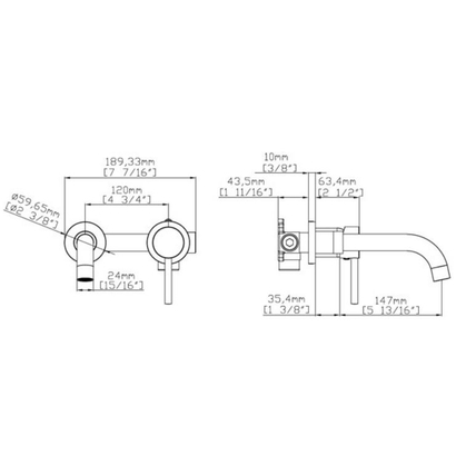 Karag Artemis 911-P-C Μπαταρία Νιπτήρα Επιτοίχια