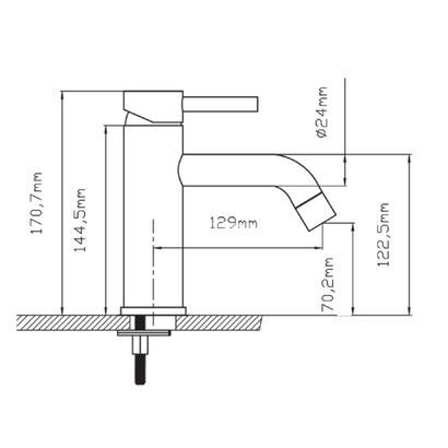 KARAG Artemis NERO B205A01 Μπαταρία Νιπτήρα χαμηλή Μαύρη