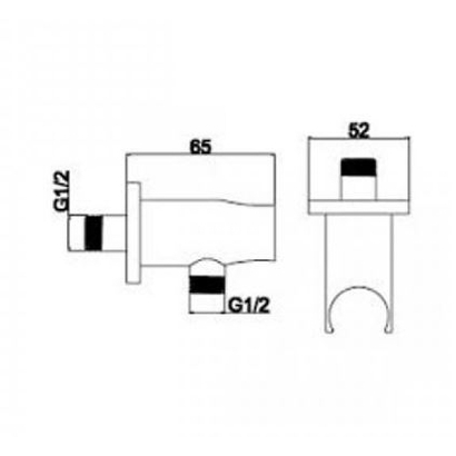 KARAG AC05003 INOX 304 SATIN Στήριγμα Παροχή Ντους Σατινέ