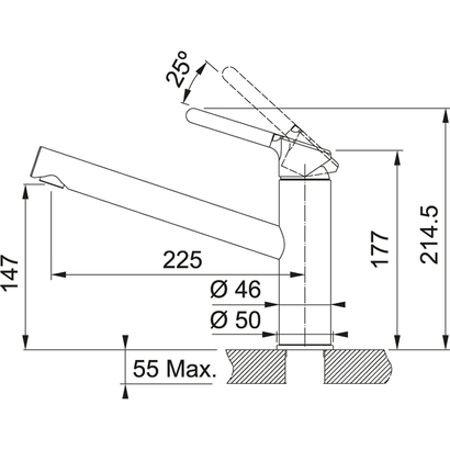 Franke Orbit Standard Χρωμέ/Onyx Μπαταρία Κουζίνας 115.0623.056