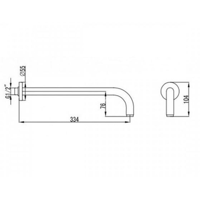 KARAG AC00903 NERO Βραχίονας Ντους 33cm Μαύρος