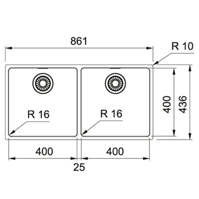 Franke Maris MRX 220-40-40 Inox Νεροχύτης 86x43 127.0525.283