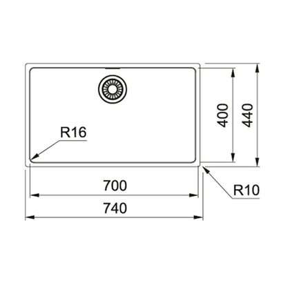 Franke Maris MRX 110-70 Νεροχύτης Inox Υποκαθήμενος 74x44 122.0525.280