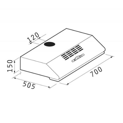 Pyramis Απλός 70cm Καφέ 2 Μοτέρ Απορροφητήρας 065029702