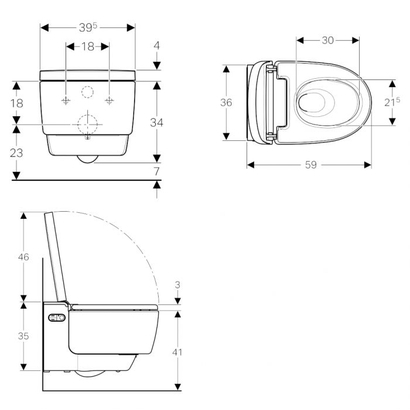 Geberit Aquaclean Mera Comfort Λευκό Λεκάνη Κρεμαστή Με Soft Close Κάλυμμα