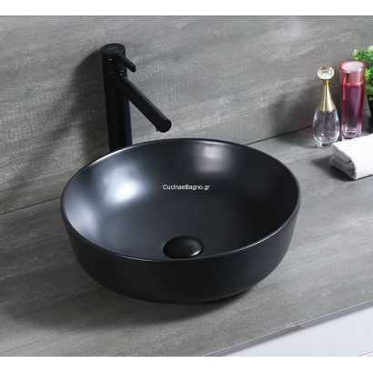 Klp Vera Φ42 / H14cm Black Matt Νιπτήρας Επιτραπέζιος Μαύρος 444939MB