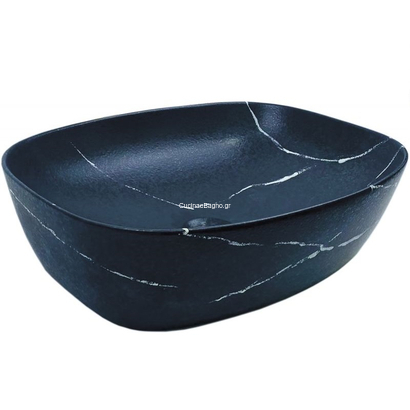 GLORIA 51x39 Firma Marmo Nero Νιπτήρας Επιτραπέζιος Πορσελάνης 58-8483
