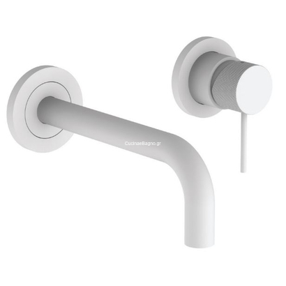 Teorema Lab White Matt Μπαταρία Νιπτήρα Επίτοιχη Λευκή Εντοιχισμού 603181