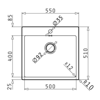 Pyramis Istros FM (55x51) 1B Γούρνα Ανοξείδωτη 101041701