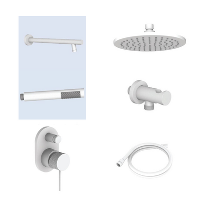 Teorema Lab White Matt Σετ Εντοιχισμού Ντουζιέρας Λευκό 600010