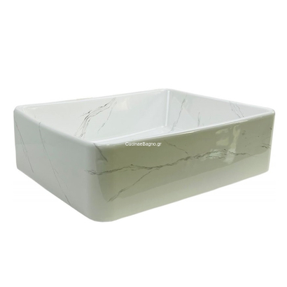 GLORIA Lungo-Como Νιπτήρας 49x38 Επιτραπέζιος Marmo Grey 55-2074