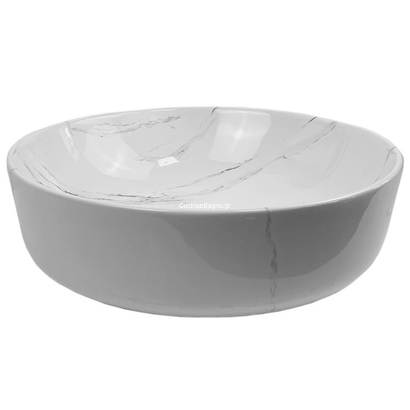 GLORIA Tempo Νιπτήρας 42x42 Επιτραπέζιος Marmo Grey 55-8428