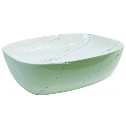 GLORIA Firma Νιπτήρας 51x39 Επιτραπέζιος Marmo Grey 55-8483