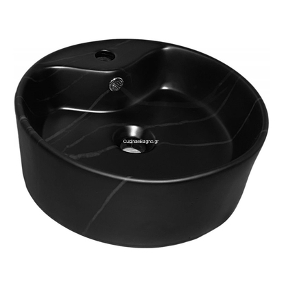 GLORIA Giro Νιπτήρας 41x41 Επιτραπέζιος Marmo Nero 58-8002