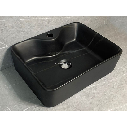 GLORIA Dolce Νιπτήρας 49x38 Επιτραπέζιος Marmo Nero 58-8025