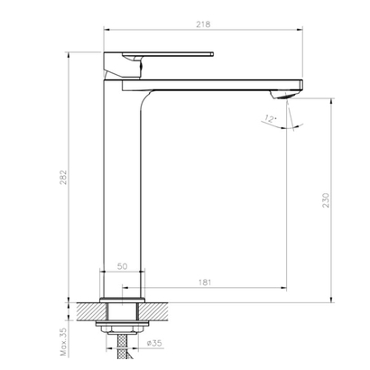 KLS Diva Μπαταρία Νιπτήρα Ψιλή 690712 MB