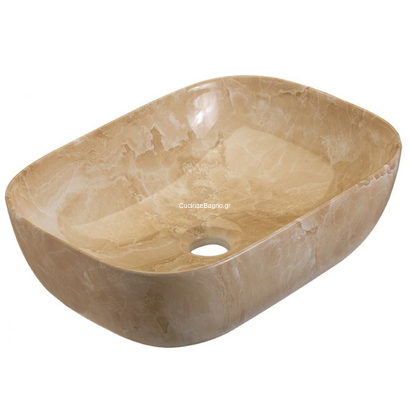GLORIA Elegan-3 Νιπτήρας 46x32 Επιτραπέζιος Decor Beige Marble 82-8417