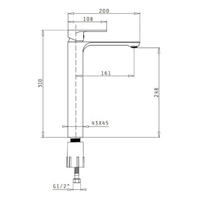 Pyramis Arona XL Αναμεικτική Μπαταρία Νιπτήρα Ψηλή Χρωμέ 090939001