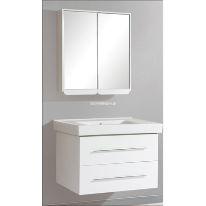 Gloria Orno 80x51 Λευκό Έπιπλο Μπάνιου Κρεμαστό set-0131