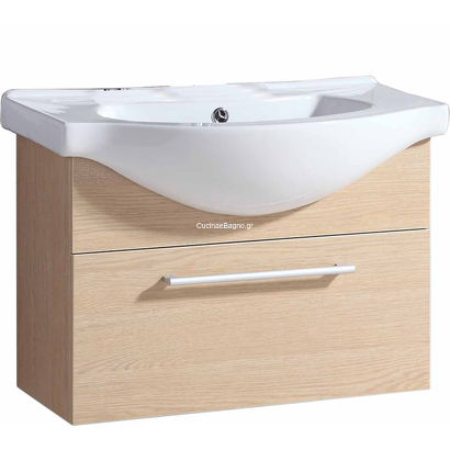 Gloria Fermo Up 80x45 Beige Έπιπλο Μπάνιου Κρεμαστό Με Νιπτήρα set-0180