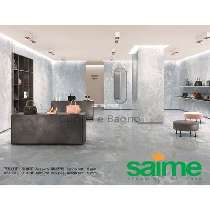 Shine Azzuro Γυαλιστερό 60x120 Rettificato Γρανιτοπλακάκι Δαπέδου